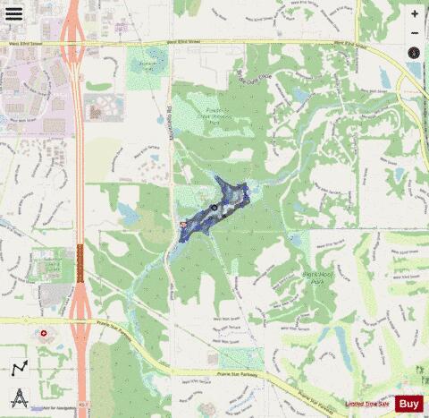 Lake Lenexa depth contour Map - i-Boating App - Streets