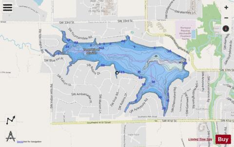 Sherwood Lake depth contour Map - i-Boating App - Streets