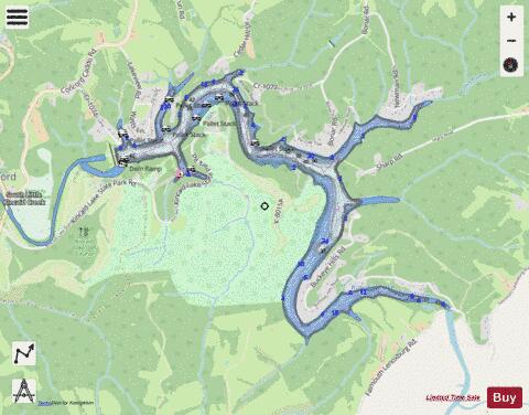 Kincaid Lake depth contour Map - i-Boating App - Streets