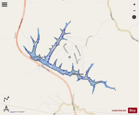 Willisburg Lake depth contour Map - i-Boating App - Streets