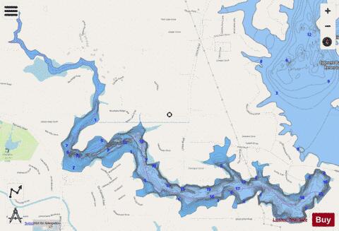 Black Bayou Reservoir depth contour Map - i-Boating App - Streets