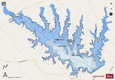Caney Lake Reservoir depth contour Map - i-Boating App - Streets