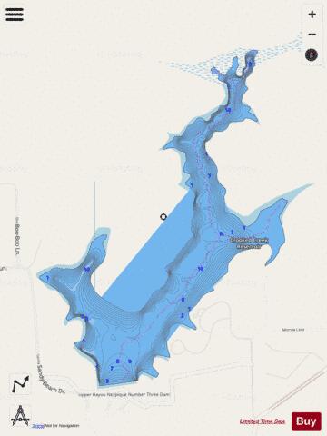 Crooked Creek Reservoir depth contour Map - i-Boating App - Streets