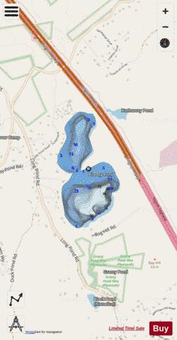 Blood Pond depth contour Map - i-Boating App - Streets