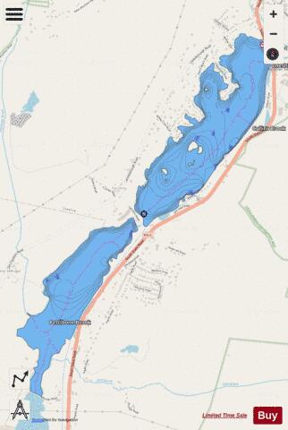 Cheshire Reservoir depth contour Map - i-Boating App - Streets