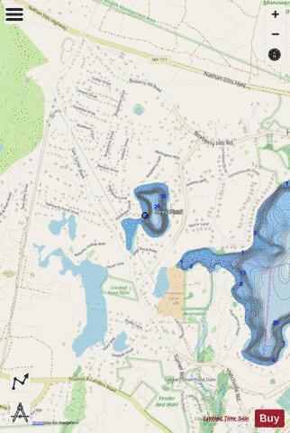 Deep Pond depth contour Map - i-Boating App - Streets
