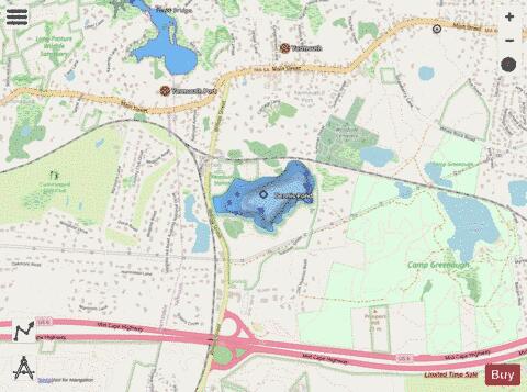 Dennis Pond depth contour Map - i-Boating App - Streets