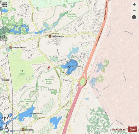 Flax Pond depth contour Map - i-Boating App - Streets