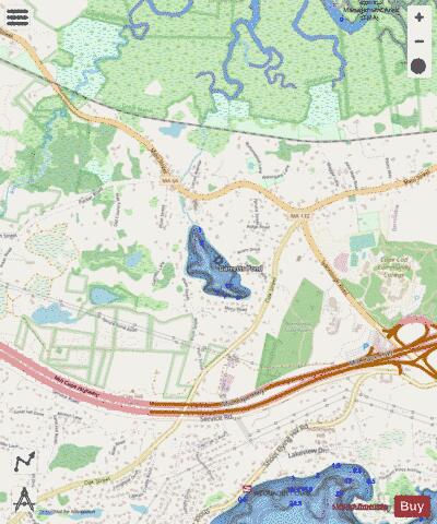 Garretts Pond depth contour Map - i-Boating App - Streets