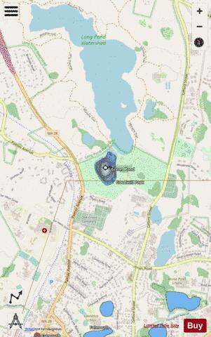 Grews Pond depth contour Map - i-Boating App - Streets