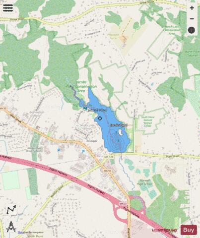 Jacobs Pond depth contour Map - i-Boating App - Streets