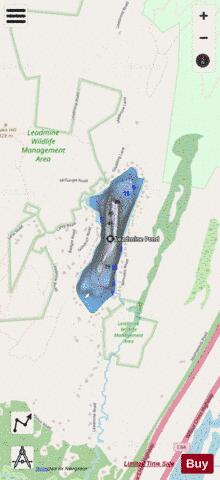 Leadmine Pond depth contour Map - i-Boating App - Streets