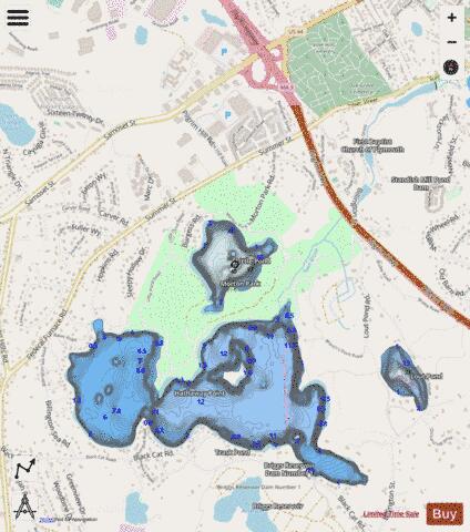 Little Pond depth contour Map - i-Boating App - Streets