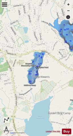 Maquan Pond depth contour Map - i-Boating App - Streets