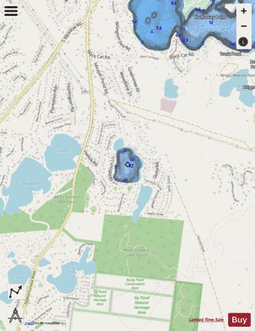 Micajah Pond depth contour Map - i-Boating App - Streets