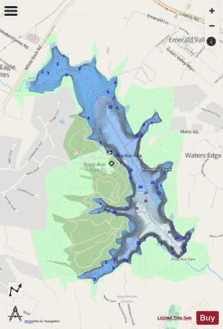 Piney Run Lake depth contour Map - i-Boating App - Streets