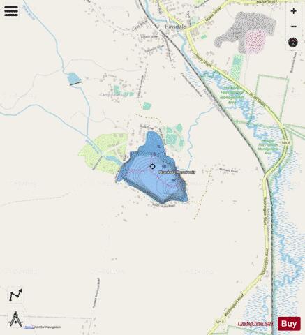 Plunkett Reservoir depth contour Map - i-Boating App - Streets