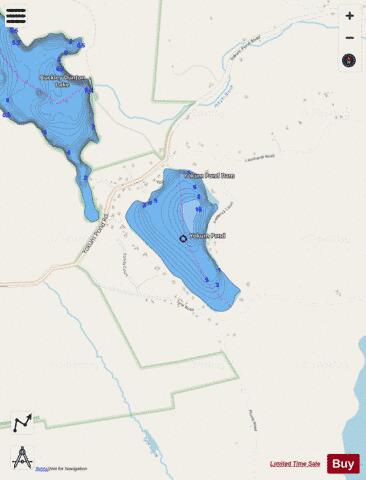 Yokum Pond depth contour Map - i-Boating App - Streets