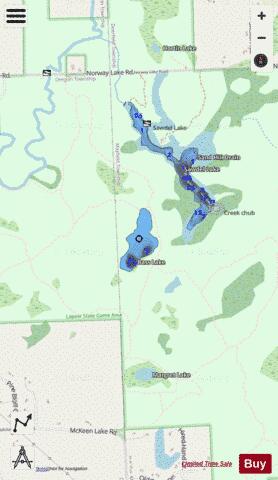 Bass Lake ,Lapeer depth contour Map - i-Boating App - Streets