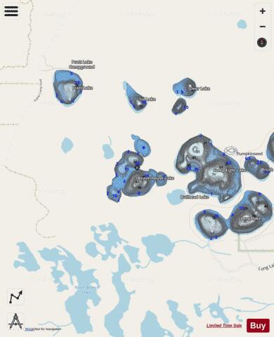 Beaver House Lake ,Luce depth contour Map - i-Boating App - Streets