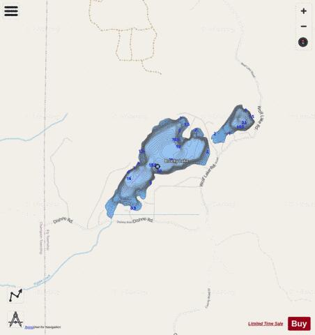 Brocky Lake ,Marquette depth contour Map - i-Boating App - Streets