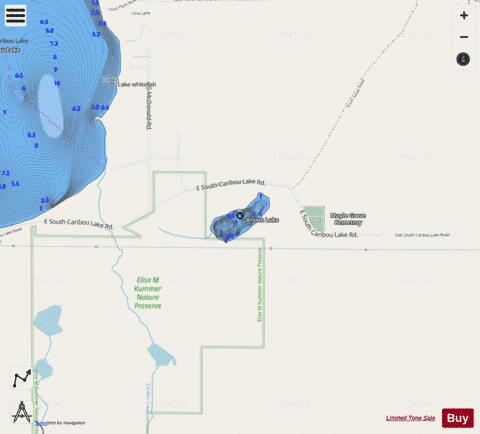 Brown Lake ,Chippewa depth contour Map - i-Boating App - Streets