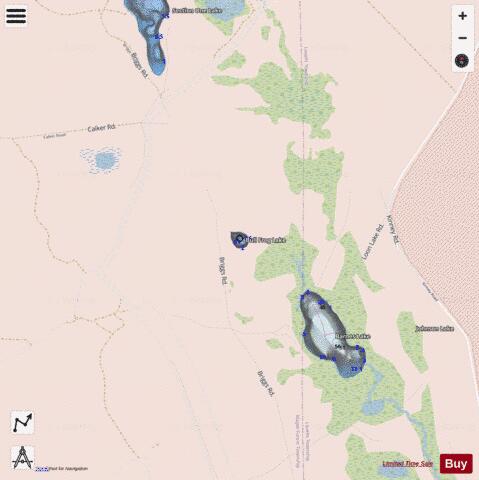 Bull Frog Lake ,Crawford depth contour Map - i-Boating App - Streets