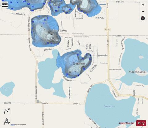 Cable Lake ,Cass depth contour Map - i-Boating App - Streets