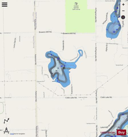 Cobb Lake depth contour Map - i-Boating App - Streets