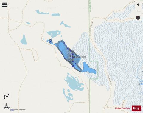 Cranberry Lake ,Mackinac depth contour Map - i-Boating App - Streets
