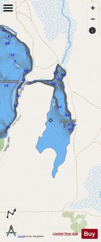 David  Lake ,Oscoda depth contour Map - i-Boating App - Streets