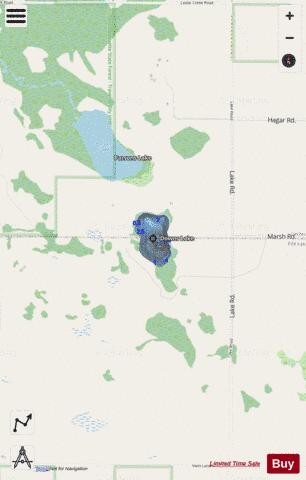Downs Lake Grand ,Trave depth contour Map - i-Boating App - Streets