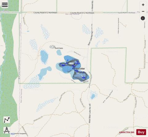 East Lakes ,Kalkaska depth contour Map - i-Boating App - Streets