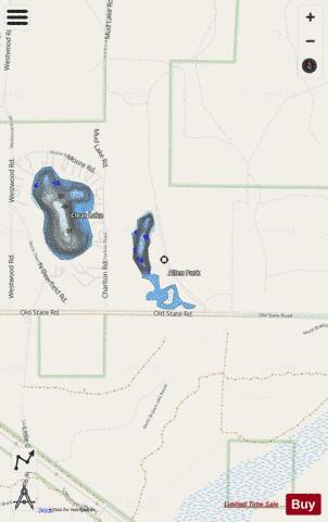 Carpenter Lake, Otsego depth contour Map - i-Boating App - Streets