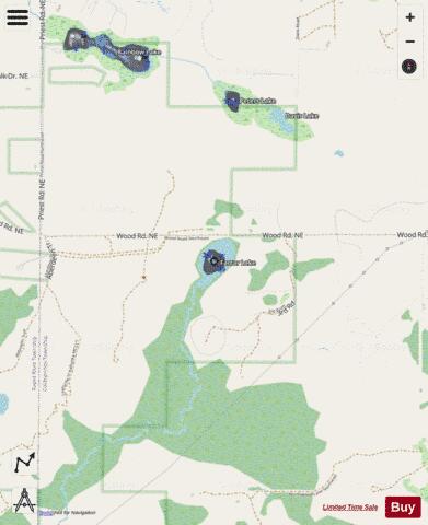 Farrar Lake ,Kalkaska depth contour Map - i-Boating App - Streets