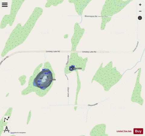 Fern Lake ,Iron depth contour Map - i-Boating App - Streets