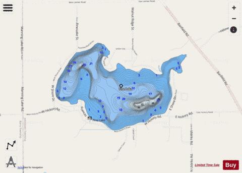 Fine Lake ,Barry depth contour Map - i-Boating App - Streets