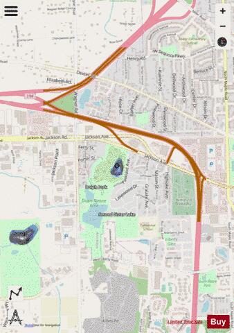 First Sister Lake ,Washtenaw depth contour Map - i-Boating App - Streets