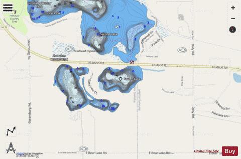 Fourth Lake ,Hillsdale depth contour Map - i-Boating App - Streets