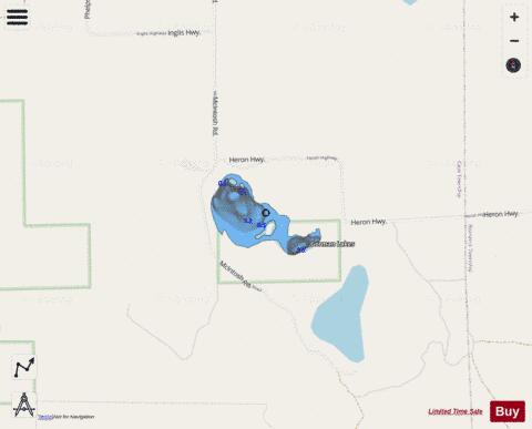 Gorman Lakes ,Presqueisle depth contour Map - i-Boating App - Streets