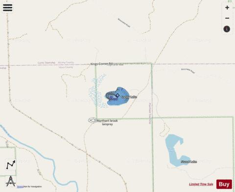 Grassy Lake ,Iosco depth contour Map - i-Boating App - Streets