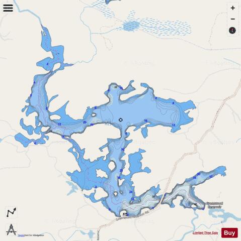 Greenwood Greenwood ,Reservoir depth contour Map - i-Boating App - Streets