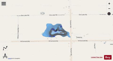 Hale Lake ,Iosco depth contour Map - i-Boating App - Streets