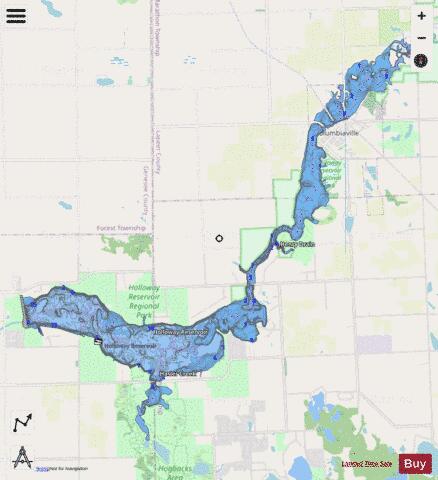 Holloway Lake depth contour Map - i-Boating App - Streets