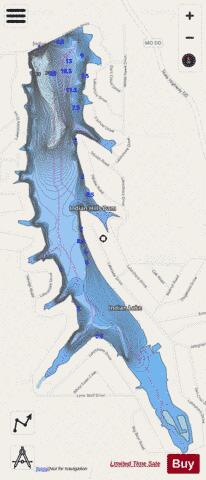 Indian Lake depth contour Map - i-Boating App - Streets