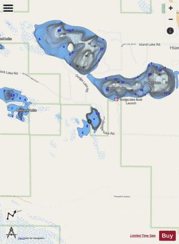 Jack Lake Schoolcraft depth contour Map - i-Boating App - Streets