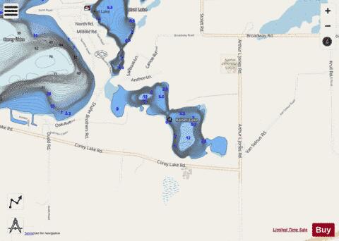 Kaiser Lake St  Joseph depth contour Map - i-Boating App - Streets