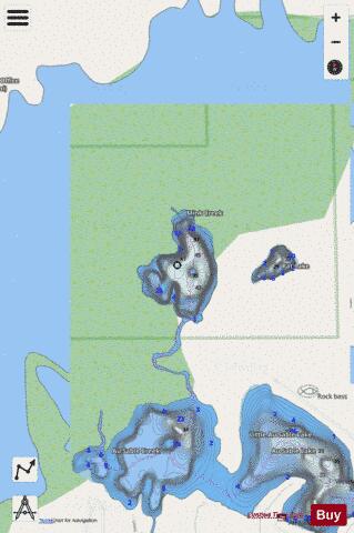 Little Au Sable Lake ,Ogemaw depth contour Map - i-Boating App - Streets