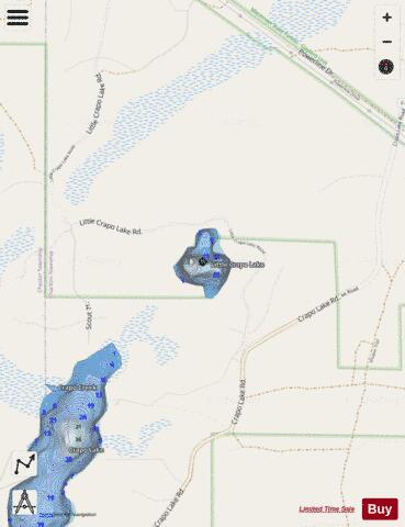 Little Crapo Lake depth contour Map - i-Boating App - Streets