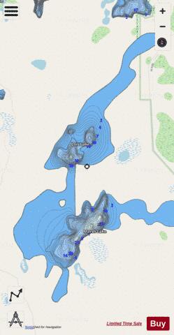 Lois Lake ,Gogebic depth contour Map - i-Boating App - Streets
